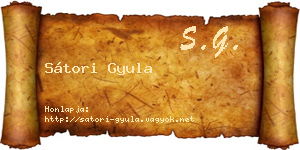Sátori Gyula névjegykártya